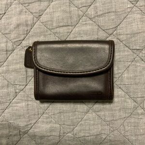 Vintage Coach card case in Mahogany